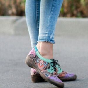 Socofy Multicolor Leather Oxford Shoes size 36
